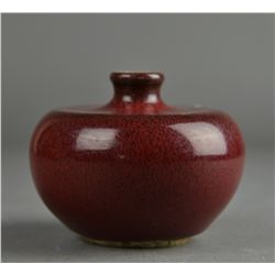 Chinese 19th C. Peach Bloom Porcelain Waterpot