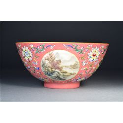 Chinese Republic Period Famille Rose Bowl Qianlong
