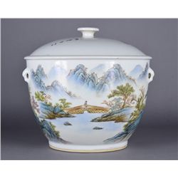 Chinese Republic Enameled Porcelain Jar w/ Lid