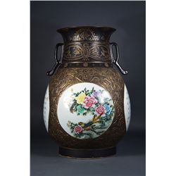 19th/20th C. Chinese Gu-Shaped Jar