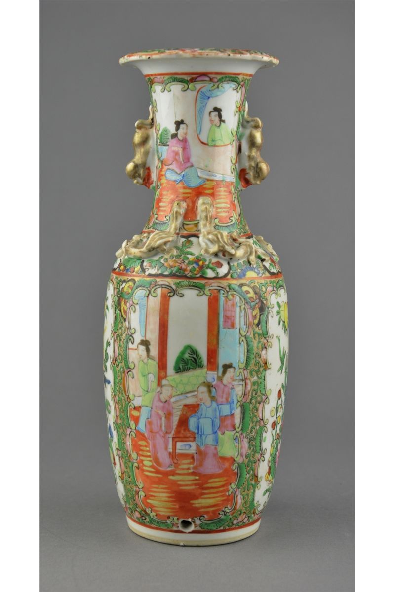 19th Chinese Canton Famille Rose Porcelain Vase