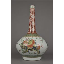 Chinese Famille Verte Stick Vase Kangxi