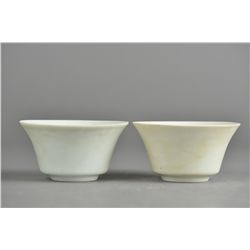 Pair of Chinese White Cups Ming Wanli