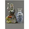 Image 1 : Set 2 Chinese Figure of Immortal & Small BW Vase