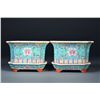 Image 1 : Pair Chinese Small Planter Set w/ Bases Qianlong