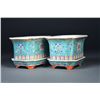 Image 2 : Pair Chinese Small Planter Set w/ Bases Qianlong
