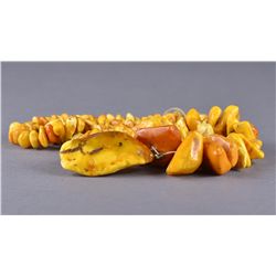 Chinese Yellow Amber Carved Necklace