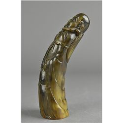 Chinese Ox Horn Carved Figure of Immortal