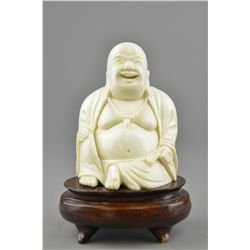 Chinese Ivory Carved Figure of Laughing Buddha