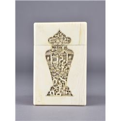 Chinese Qianlong Period Carved Ivory Card Holder