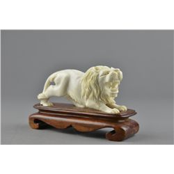 Chinese Ivory Carved Figure of Lion