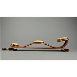 19th C. Chinese Rosewood Ruyi Scepter Inlaid Ivory