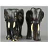 Image 1 : Pair Chinese Carved Zitan Elephants with Ivory