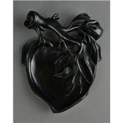 Chinese Carved Zitan Brush Washer form of Peach