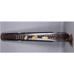 Chinese Guqin Musical Instrument Jade Insets