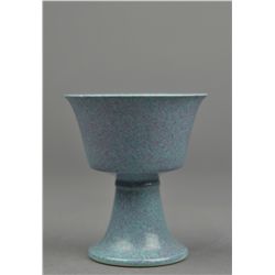 Chinese Junyao Flambe Stem Cup Daoguang