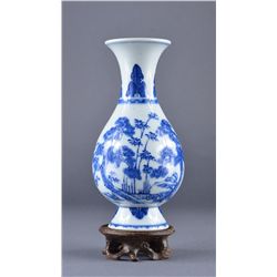 Chinese Blue & White Porcelain Vase Yongzheng
