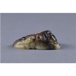 18th C. Chinese Carved Figure of Ram w/ Sprig