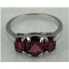Image 1 : STERLING PLATINUM GARNET RING 1.77 CTW