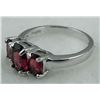Image 2 : STERLING PLATINUM GARNET RING 1.77 CTW