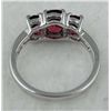 Image 3 : STERLING PLATINUM GARNET RING 1.77 CTW