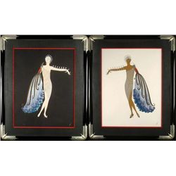 ERTE Diva Suite I & II Signed Framed Prints