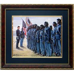 Mort Kustler Civil War Print Framed 54th Black Regiment