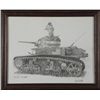 Image 1 : FRAMED SIGNED PRINT OF A M-3A1 STUART US TANK