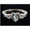 Image 1 : 10K YELLOW GOLD HEART TOPAZ DIAMOND RING .90 CTW