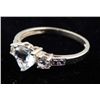 Image 2 : 10K YELLOW GOLD HEART TOPAZ DIAMOND RING .90 CTW