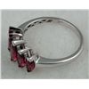 Image 2 : STERLING PLATINUM GARNET RING 2.2 CTW