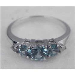 STERLING PLATINUM RING 1.06 TOPAZ