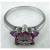 Image 1 : STERLING PLATINUM RING 1.24 ROSE DE FRANCE AMETHYST