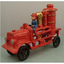 Cast Iron Toy Fire Engine Firetruck Antique Repro