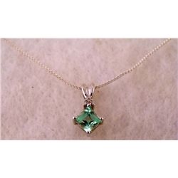 STERLING PLATED GREEN AMETHYST NECKLACE