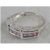 Image 2 : .20 CT Diamond & 1.06 CT Sapphire 925 Sterling Ring
