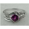 Image 1 : STERLING PLATINUM RING .66 RUBY & DIAMOND