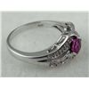 Image 2 : STERLING PLATINUM RING .66 RUBY & DIAMOND