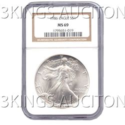 Certified Uncirculated Silver Eagle 1986 MS69