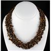 Image 1 : 708.00 CTW CHIPPED STONE 18" TIGER EYE NECKLACE