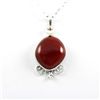 Image 1 : 19.ctw Carnelian Gemstone Silver Pendant