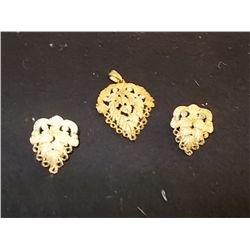 Vintage Pendant and Earrings