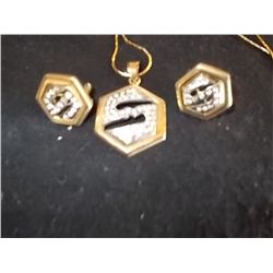 S-Costume Earrings & Pendant on Chain