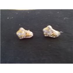 Gold Colored Earrings with Rinestones