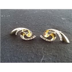Gold Colored and Reinstone Earrings