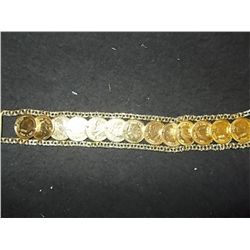 Costume Coin Bracelet Gold