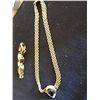 Image 1 : Gold Ccolored Necklace and Bracelet with Onyx