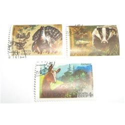 3 Total U.S.S.R. C.C.C.P RARE WILDLIFE Stamps *3 TOTAL ALL FOR 1 MONEY*!!