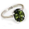 Image 1 : Natural 2.25 ctw Green Tourmaline .925 Sterling Ring