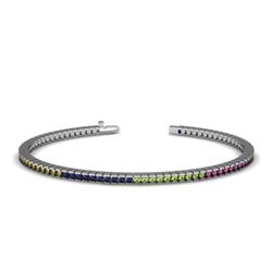 4.90 ctw Multi Color Sapphire  Rainbow Bracelet  14kt